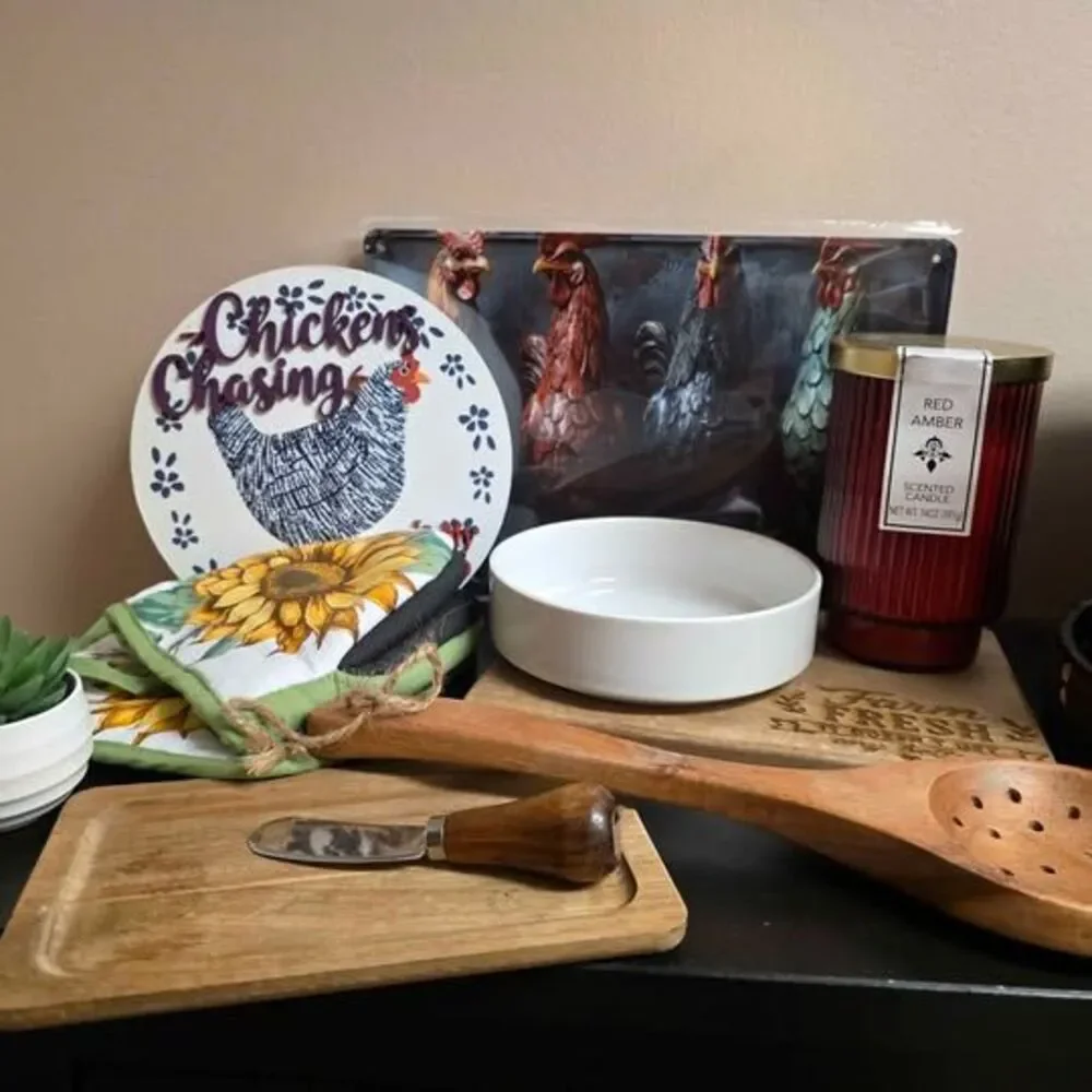 Farmhouse Chicken Kitchen Gift Basket County Fair Livestock Buyers Gift Basket